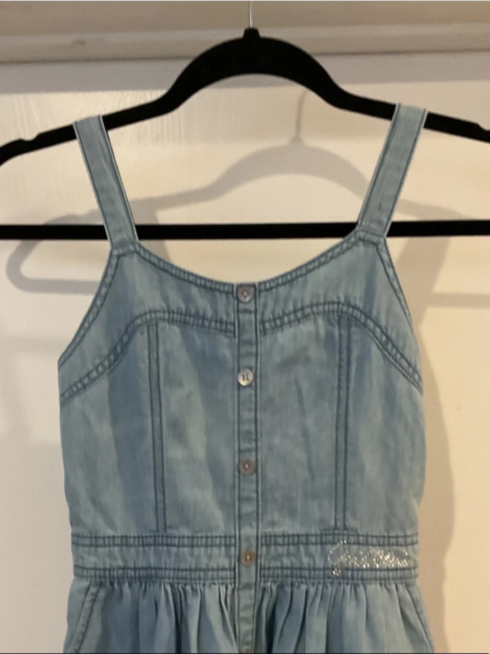 Guess Light Blue Denim Girls' Casual Sundress